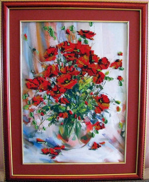 Bead Embroidery Kit Main Bead Embroidery Kit Poppies