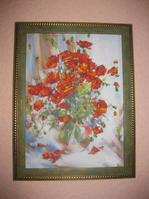 Bead Embroidery Kit Main Bead Embroidery Kit Poppies