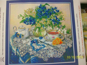 Bead Embroidery Kit Main Bead Embroidery Kit Forget-me-nots