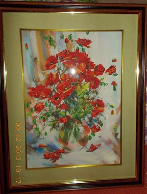 Bead Embroidery Kit Main Bead Embroidery Kit Poppies