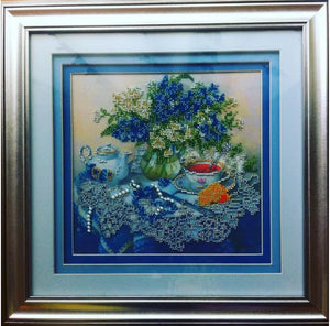 Bead Embroidery Kit Main Bead Embroidery Kit Forget-me-nots