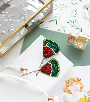 Hair Accessories Embroidery Kit Decoration Watermelon slice
