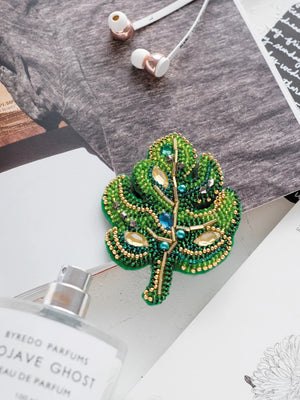 Brooch Embroidery Kit Decoration Monster leaf