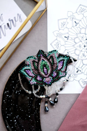 Brooch Embroidery Kit Decoration Lotus