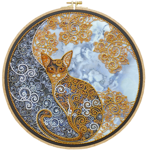 Bead Embroidery Kit Main Bead Embroidery Kit Moon cat