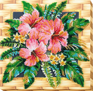 Bead Embroidery Kit Mid-sized bead embroidery kit Tanzanian flowers