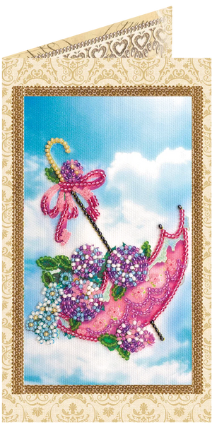 Postcards Bead Embroidery Kit Postcard Bead embroidery kit Flowers are in the umbrella