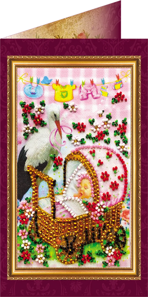 Postcards Bead Embroidery Kit Postcard Bead embroidery kit Baby girl – 1