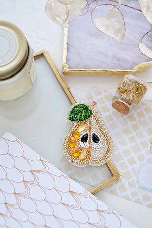 Brooch Embroidery Kit Decoration Dyushes pear