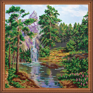 Bead Embroidery Kit Main Bead Embroidery Kit Mountain waterfall