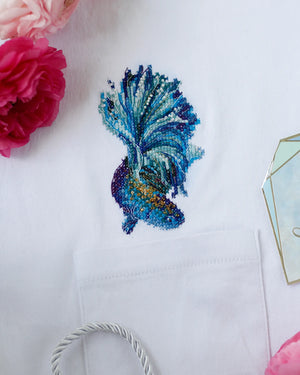 Cross Stitch Kit On Clothes Cross-stitch kits Blue gold-1