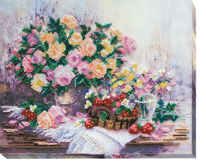 Bead Embroidery Kit Main Bead Embroidery Kit Pink gauze