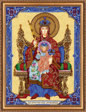 Bead Embroidery Kit Main Bead Embroidery Kit Icon of the Mother of God «Reigning»
