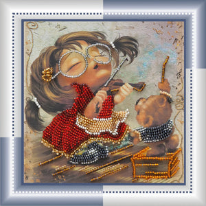 Bead Embroidery Kit Mini Bead embroidery kit Violinist and conductor