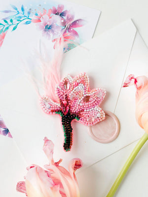 Brooch Embroidery Kit Decoration Delicate magnolia