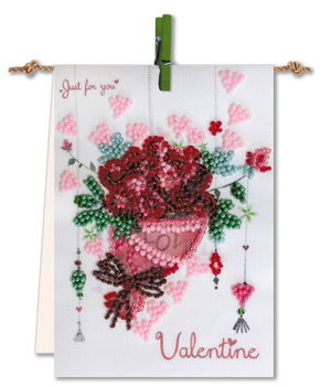 Pennant Bead Embroidery Kit Pennant-kit Bead Embroidery Bouquet with love