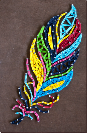 String Art Kit Creative Kit/String Art Multicolored feather