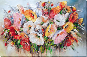 Bead Embroidery Kit Main Bead Embroidery Kit Delicate flowers