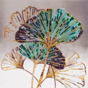 Bead Embroidery Kit Mid-sized bead embroidery kit Emerald leaves