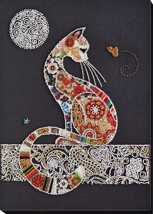 Bead Embroidery Kit Main Bead Embroidery Kit Cat and moth
