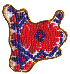 Magnets Bead Embroidery Kit Kits for embroidery with beads magnets "Map of Ukraine" Mykolaiv region