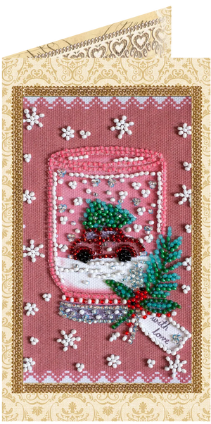 Postcards Bead Embroidery Kit Keychain cross-stitch kit Fun souvenir