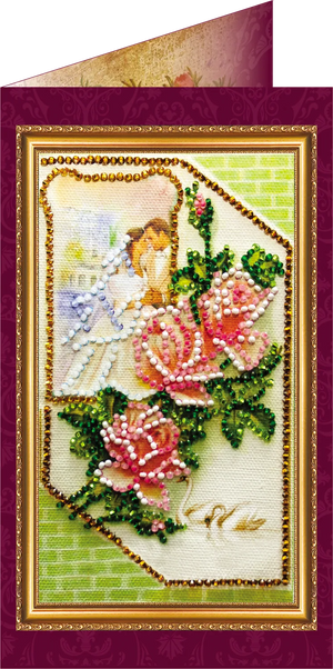 Postcards Bead Embroidery Kit Postcard Bead embroidery kit Happy Wedding – 1