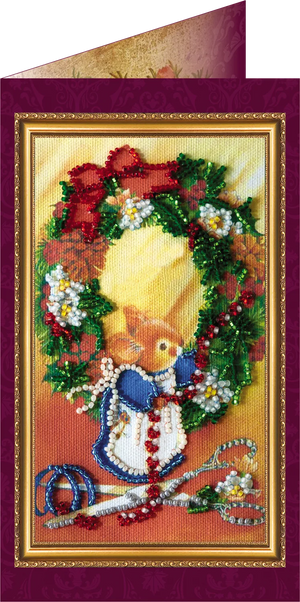 Postcards Bead Embroidery Kit Postcard Bead embroidery kit Merry Christmas – 1