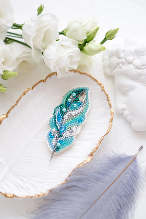 Brooch Embroidery Kit Decoration Light feather