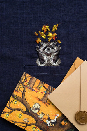 Cross Stitch Kit On Clothes Cross-stitch kits Raccoon