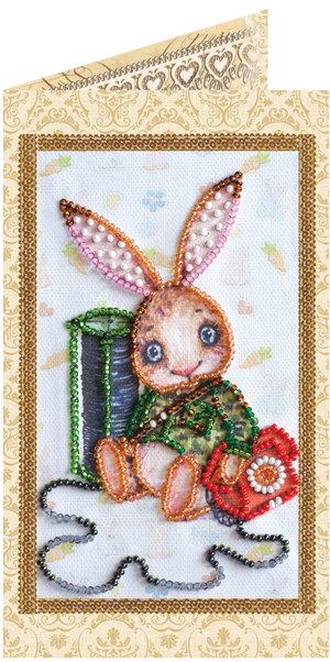 Postcards Bead Embroidery Kit Postcard bead embroidery kits Teddy hare - 1