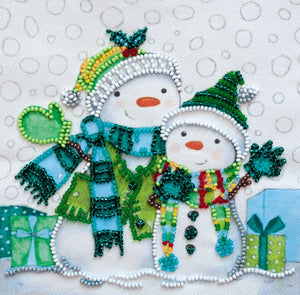 Bead Embroidery Kit Mini Bead embroidery kit Snow friends