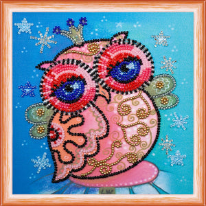 Bead Embroidery Kit Mini Bead embroidery kit Fairy owl