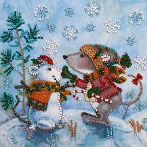 Bead Embroidery Kit Mini Bead embroidery kit Snow friend