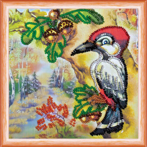 Bead Embroidery Kit On a oak