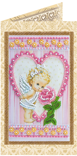 Postcards Bead Embroidery Kit Postcard Bead embroidery kit Angel and Rose