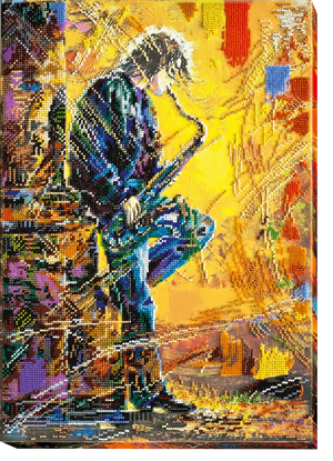 Bead Embroidery Kit Main Bead Embroidery Kit Saxophonist (Musical display)
