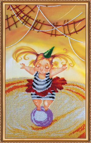 Bead Embroidery Kit Main Bead Embroidery Kit Girl on ball