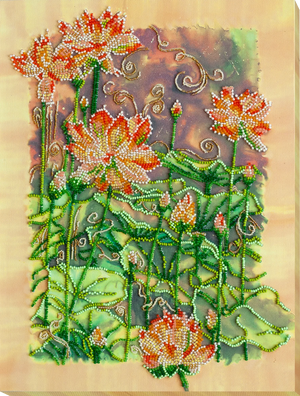 Bead Embroidery Kit Main Bead Embroidery Kit Lotuses at sunset