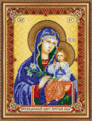 Bead Embroidery Kit Main Bead Embroidery Kit Icon of the Mother of God «The Unfading Blossom»