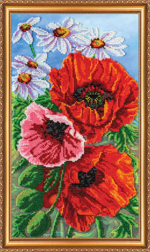 Bead Embroidery Kit Main Bead Embroidery Kit Wild poppies – 1