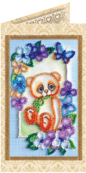 Postcards Bead Embroidery Kit Postcard bead embroidery kits Teddy bear - 2