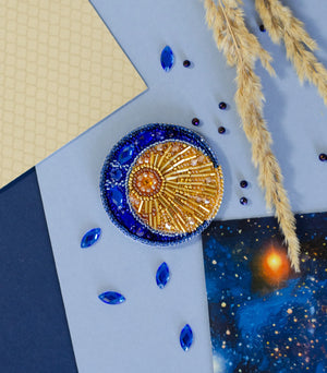 Brooch Embroidery Kit Decoration Celestial Duet (Decoration)