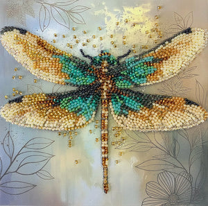Bead Embroidery Kit Mini Bead embroidery kit Emerald wings (Animals and birds)