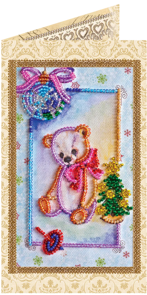 Postcards Bead Embroidery Kit Postcard bead embroidery kits Teddy bear - 3