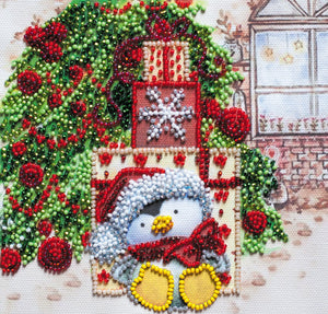 Bead Embroidery Kit Mini Bead embroidery kit Under the Christmas tree