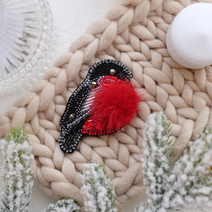 Brooch Embroidery Kit Decoration Bullfinch