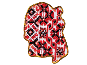 Magnets Bead Embroidery Kit Kits for embroidery with beads magnets "Map of Ukraine" Zhytomyr region
