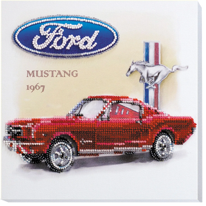 Bead Embroidery Kit Mid-sized bead embroidery kit Ford Mustang 1967
