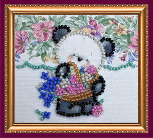 Magnets Bead Embroidery Kit Magnets Bead embroidery kit Bear and Forget-me-not